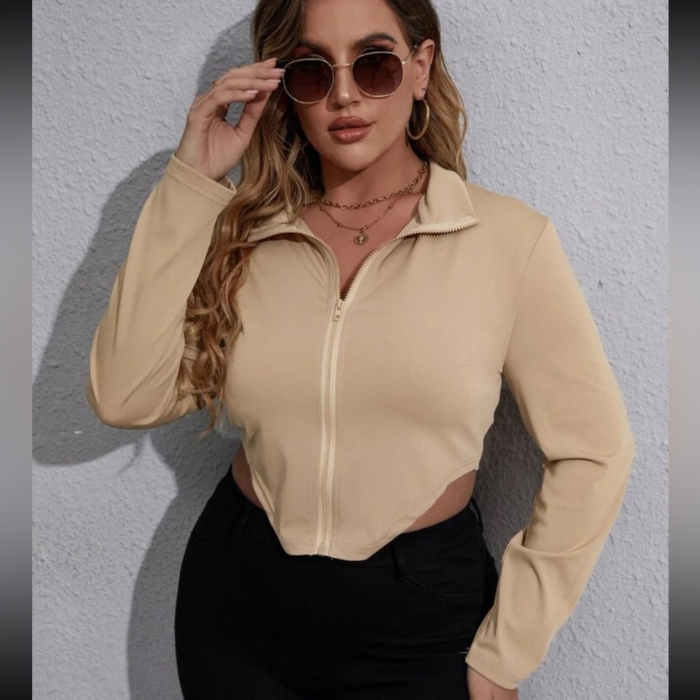 asymmetrical hem zipper top